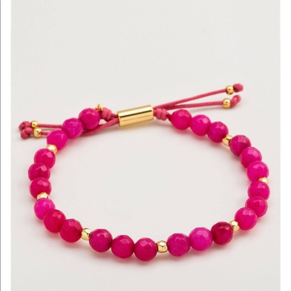 - Gorjana Power Gemstone Beaded Bracelet Pink Jade